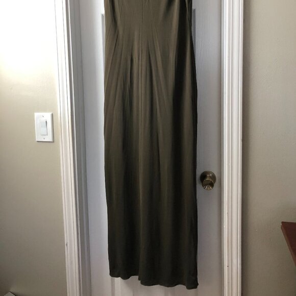 MARELLA Italy Mesh Olive green Maxi Dress size M - Picture 6 of 7